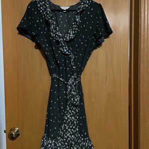 Lauren Conrad dress. Teal colored with white floral pattern.